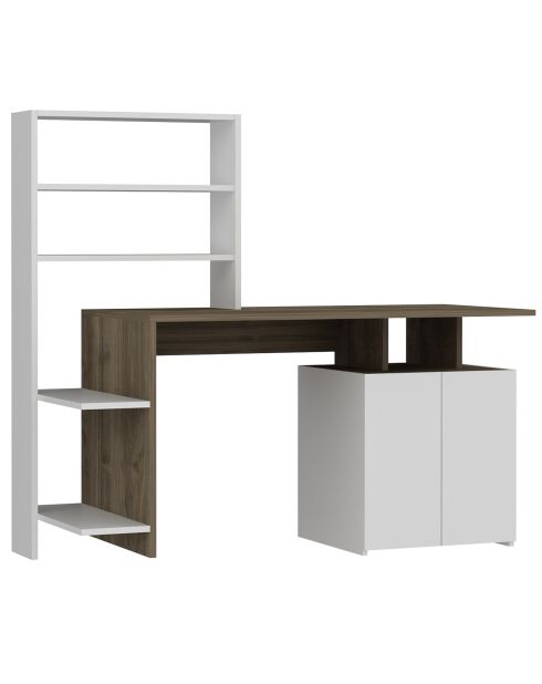Bureau Melis noyer/blanc - 146.3x73.8x60 cm