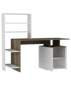 Bureau Melis noyer/blanc - 146.3x73.8x60 cm