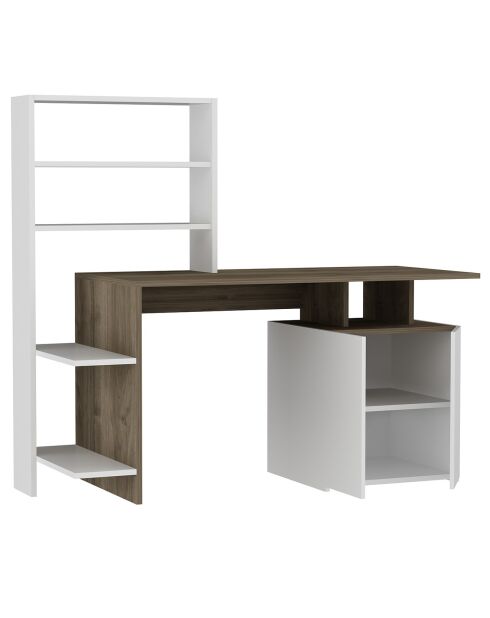 Bureau Melis noyer/blanc - 146.3x73.8x60 cm