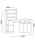 Bureau Melis noyer/blanc - 146.3x73.8x60 cm