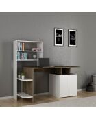 Bureau Melis noyer/blanc - 146.3x73.8x60 cm