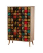 Meuble de cabinet Multibox bois/multicolore - 80x127x36 cm