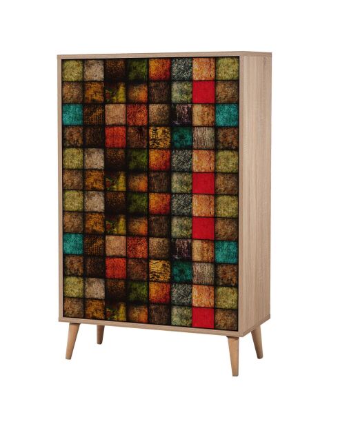 Meuble de cabinet Multibox bois/multicolore - 80x127x36 cm