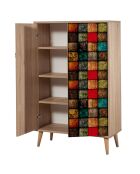 Meuble de cabinet Multibox bois/multicolore - 80x127x36 cm