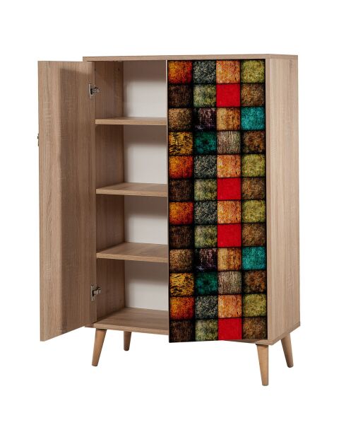 Meuble de cabinet Multibox bois/multicolore - 80x127x36 cm