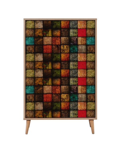 Meuble de cabinet Multibox bois/multicolore - 80x127x36 cm