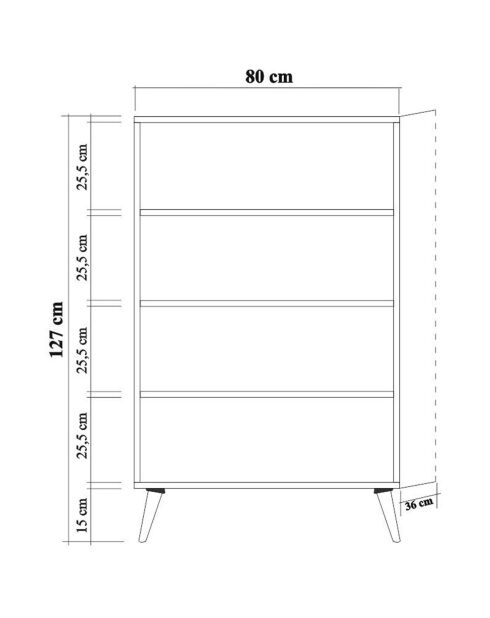 Meuble de cabinet Multibox bois/multicolore - 80x127x36 cm