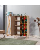 Meuble de cabinet Multibox bois/multicolore - 80x127x36 cm