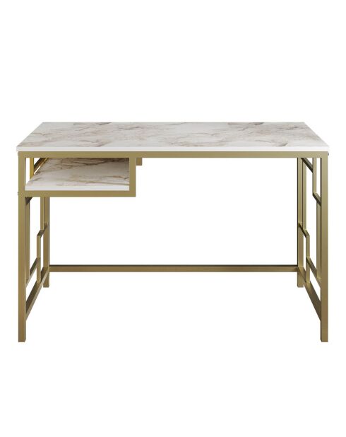 Bureau Victory  doré/blanc - 120x60x75 cm