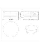 Table basse Versy  doré/blanc - 90x90x36.8 cm