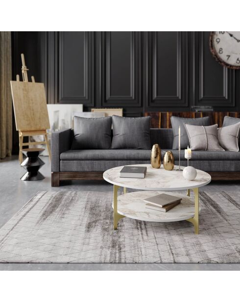 Table basse Versy  doré/blanc - 90x90x36.8 cm