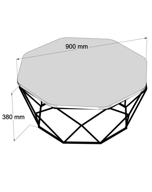 Table basse Diamond  noire - 90x90x38 cm