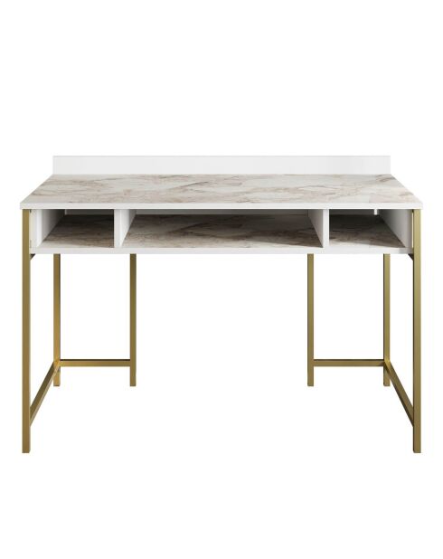 Bureau Tumata  doré/blanc - 119.5x62x75.2 cm