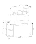 Bureau Coral  blanc/cordoba - 140x153.8x60 cm