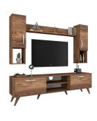 Meuble TV avec étagère M27  noyer - 180x48.6x35 cm