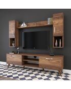 Meuble TV avec étagère M27  noyer - 180x48.6x35 cm