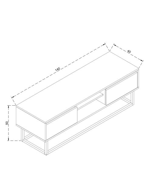 Meuble TV Laxus 140  noyer/noir - 140x50x40 cm