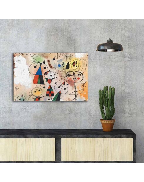 Tableau reproduction Joan Miro Torso multicolore - 45x70 cm