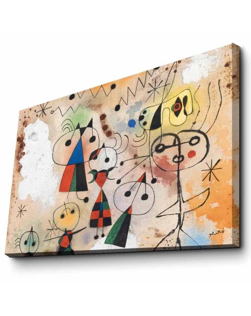 Tableau reproduction Joan Miro Torso multicolore - 45x70 cm