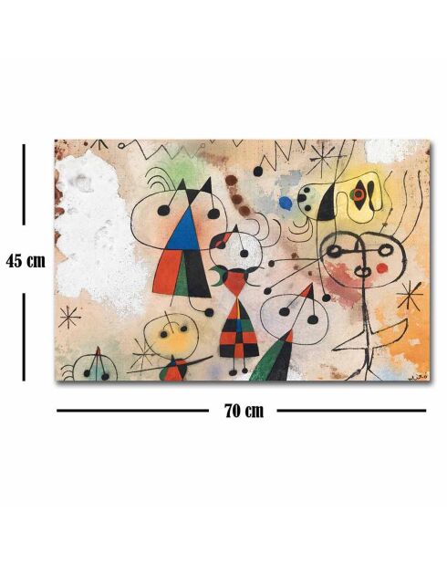 Tableau reproduction Joan Miro Torso multicolore - 45x70 cm