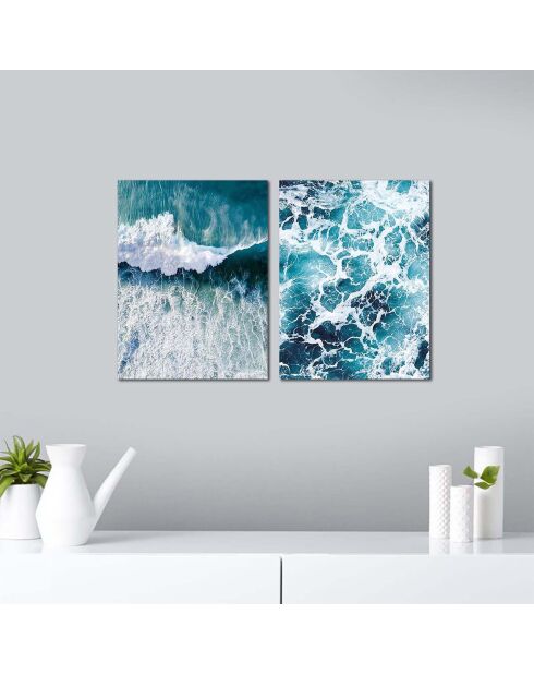Tableau décoratif 2 pièces Océan multicolore - 62x40 cm