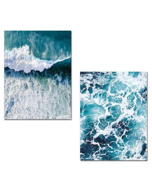 Tableau décoratif 2 pièces Océan multicolore - 62x40 cm