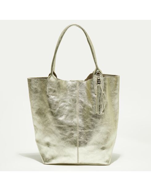 Yana gouden leren draagtas 37x25x35 cm