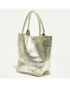 Yana gouden leren draagtas 37x25x35 cm