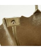 Yana gouden leren draagtas 37x25x35 cm