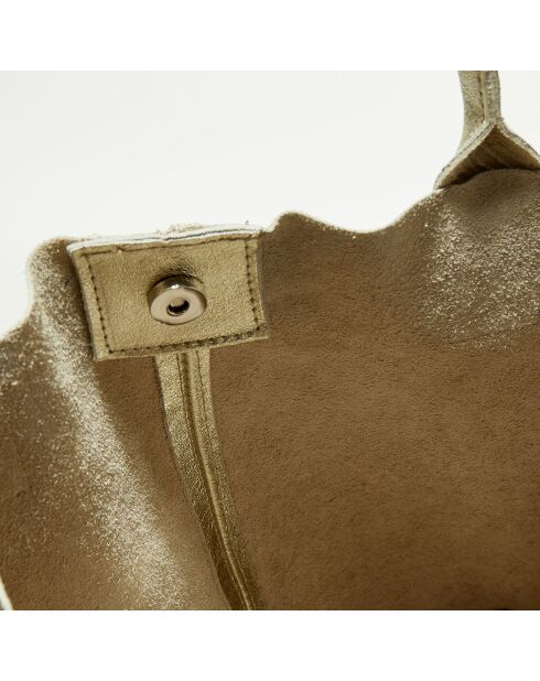 Yana gouden leren draagtas 37x25x35 cm