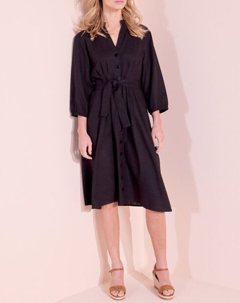 Robe en Lin mélangé Manuela noire
