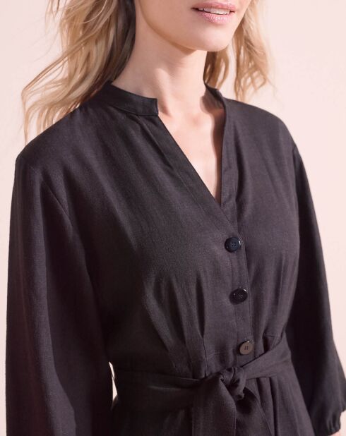 Robe en Lin mélangé Manuela noire