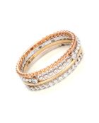 Bague Diamant 0.13 ct or tricolore