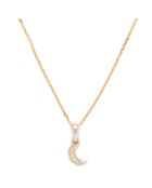 Pendentif Diamond Moon Diamant 0.01 ct or jaune
