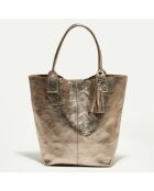 Rosegouden leren draagtas Yana - 37x25x35 cm