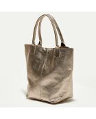 Rosegouden leren draagtas Yana - 37x25x35 cm