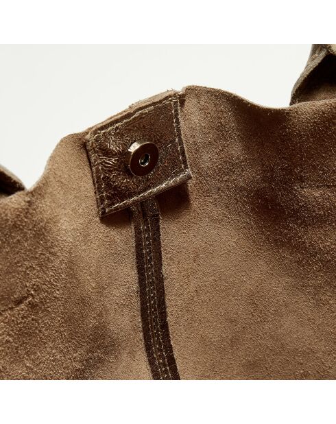 Rosegouden leren draagtas Yana - 37x25x35 cm