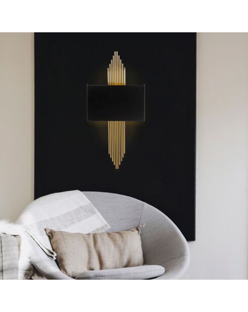 Applique murale Stone noir/doré - 75x10x22 cm