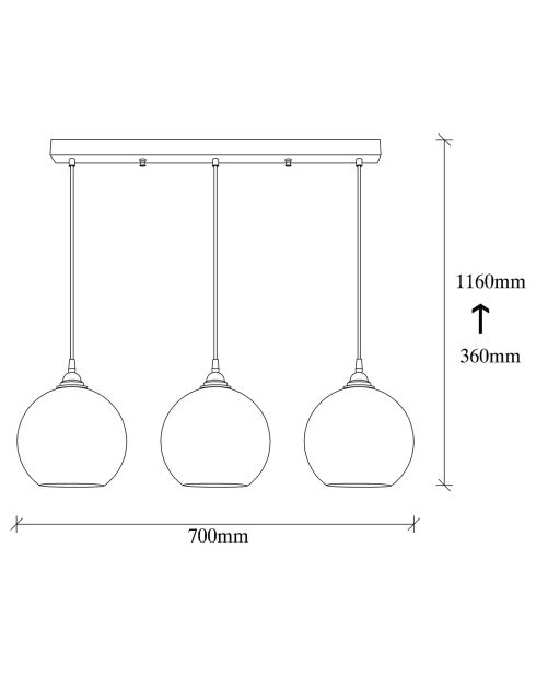 Suspension Pudy doré/noir - 70x20x116 cm