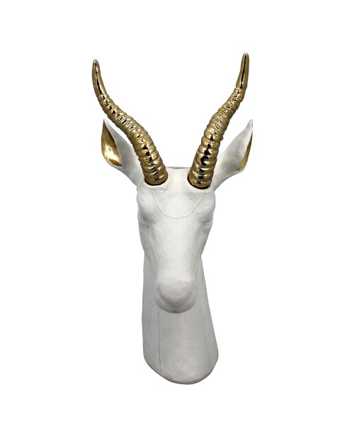 Vase Springbok blanc/doré - 19.5x20x39.5 cm