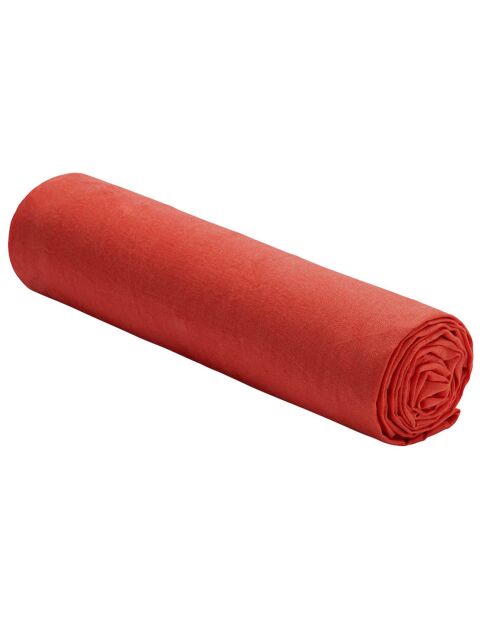 Drap housse 100% Lin lavé rouge