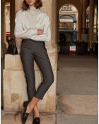 Pantalones fluidos con estampado gráfico negro/crudo