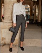 Pantalones fluidos con estampado gráfico negro/crudo