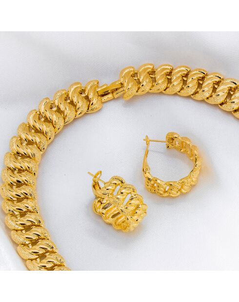 Parure Chains Collier, Bracelet & Boucles d'oreilles dorée