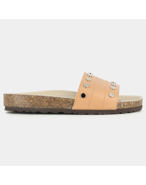 Oranje platte leren muiltjes