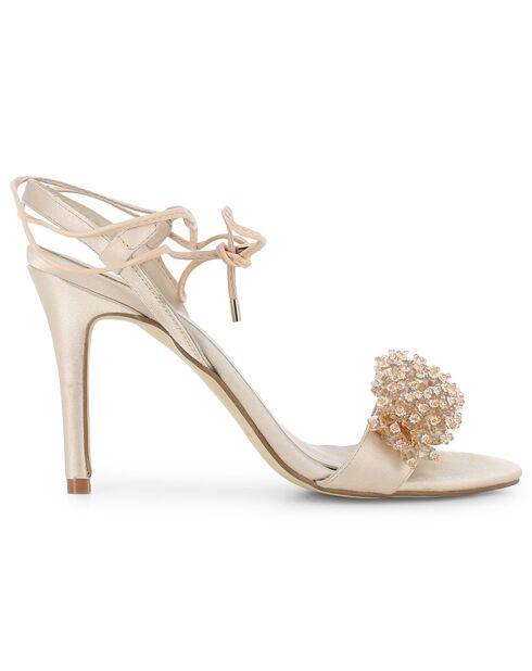 Sandales en Satin Pétillante nude - Talon 9.5 cm