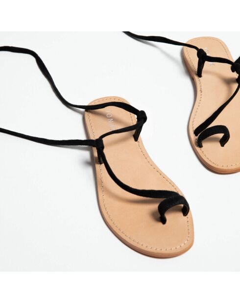 Sandalias de piel de gamuza Walt Black