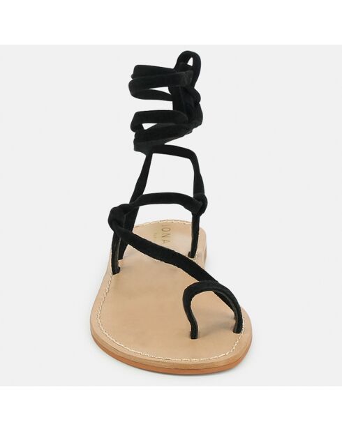 Sandalias de piel de gamuza Walt Black
