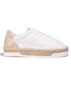 Baskets espadrilles en Cuir Lancry blanc/sable