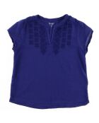 T-Shirt Clara en Coton brodé bleu klein